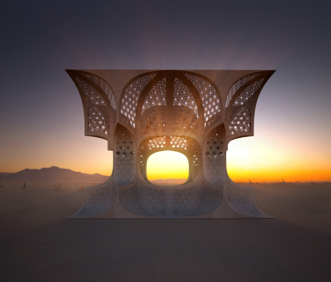 Скульптура Храм Солнца, Burning Man 2014.