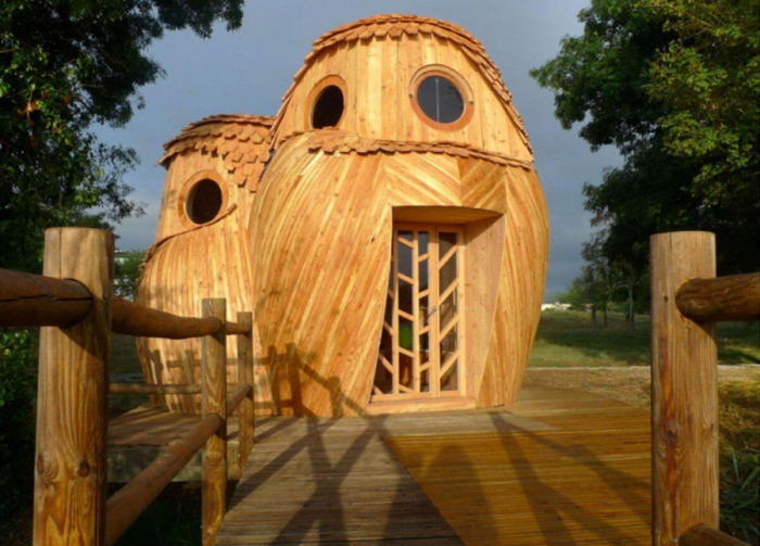 Деревянный домик-сова (Регион Бордо, Франция)