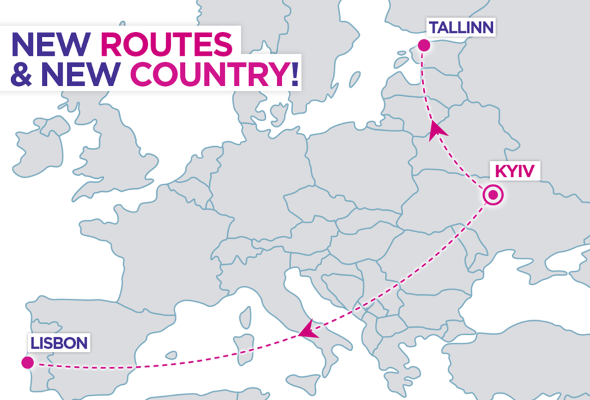 Wizz Air запустит прямые рейсы из Киева в Лиссабон и Таллинн