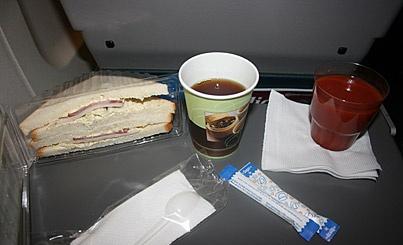 Питание на борту во время обратного полета