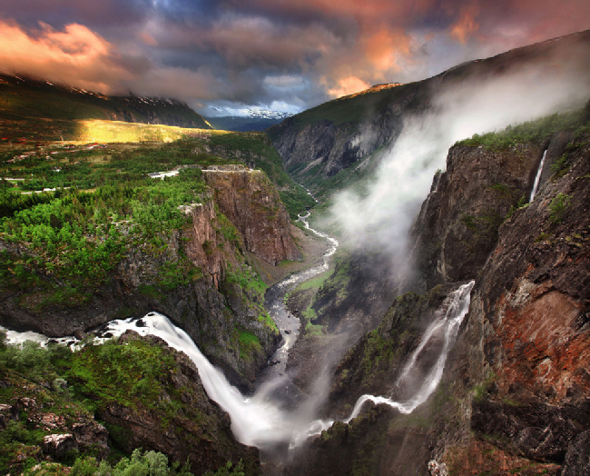 Водопад Voringfossen, Норвегия