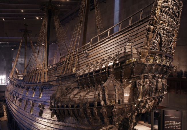  Васа — единственный хорошо сохранившийся корабль 400-летней давности.