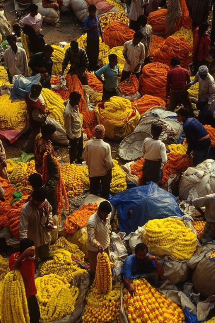 Цветочный рынок в Калькутте, Индия