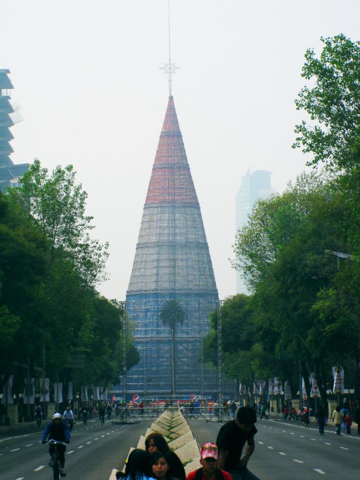 Самая высокая в мире новогодняя ёлка находится в Мехико. 